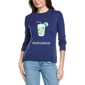 Hannah Rose Womens Mojito Mojo Cashmere-Blend Sweater, Blue